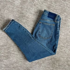 Abercrombie & Fitch high wasted straight leg distressed jeans
